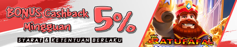 BONUS CASHBACK MINGGUAN 5%